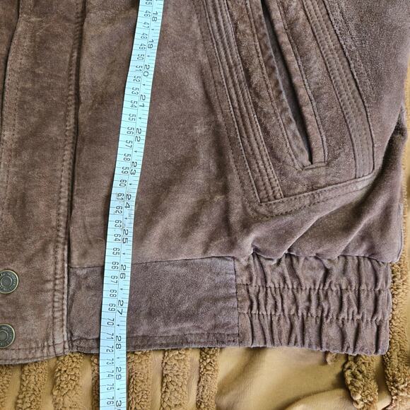 Weekends Mens Vintage 90s Brown Leather Suede Bomber Aviator Flight Jacket XL - Picture 12 of 12